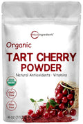 Organic Tart Cherry powder 4oz | 100% Natural Fruit Powder | US Grown Tart Cherries Source | No Sugar &amp Additives | Great Flavor for Drinks Smoothie &amp Beverages | Non-GMO &amp Vegan Friend