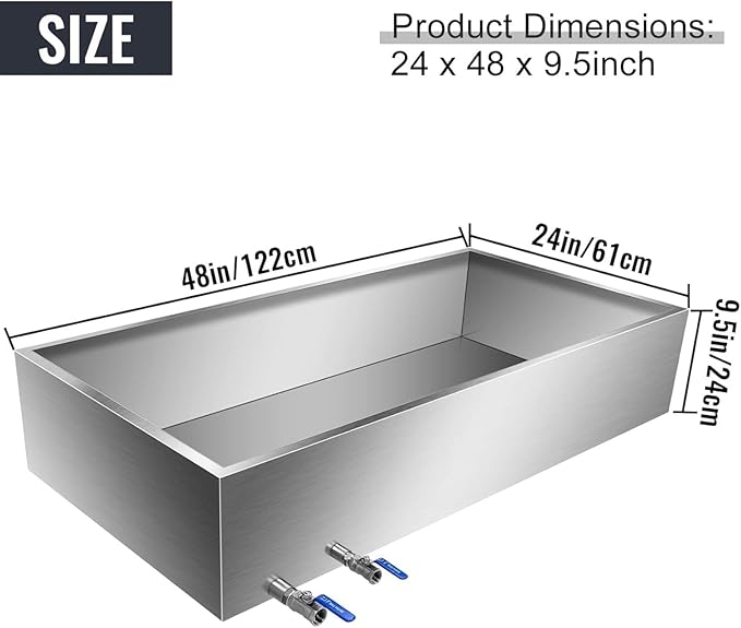 Maple Syrup Evaporator Pan Set - Heavy Duty Maple Sap Evaporator Pan -Syrup Evaporator For Maple Syrup Production - For Maple Syrup Boiling48Dx24Wx9.5H