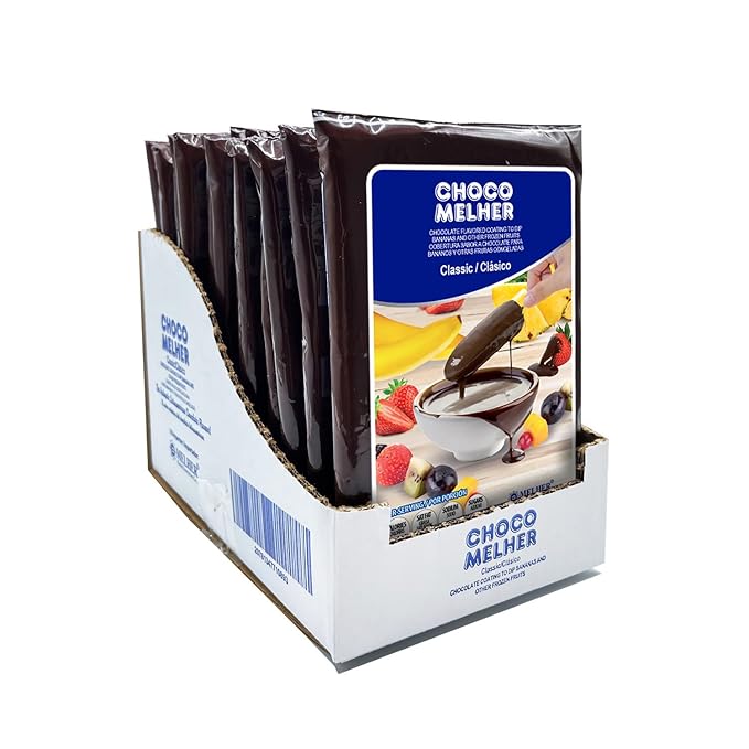 CHOCOMELHER Clasico - 12 Pack Milk Chocolate Flavored Coating for Chocobananos - Best to Cover Frozen Bananas &amp Strawberries - Traditional Snack - 12 of 13.22 oz Bags.