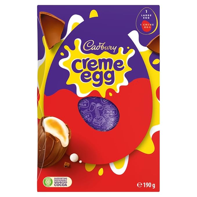 Cadbury Crème Egg Large Chocolate Easter Egg Includes 1 Treat 190 g (Pack of 1)