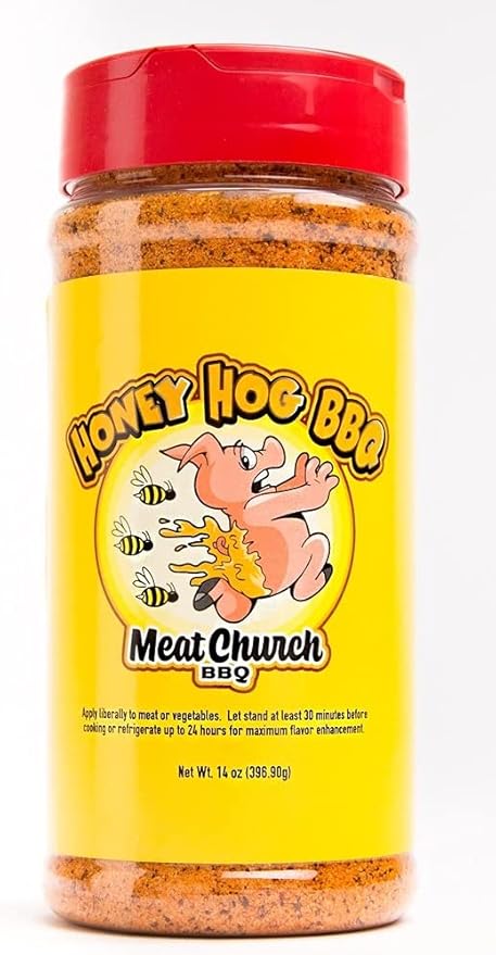 Meat Church BBQ Rub Combo: Two Bottles of Honey Hog (14 oz) BBQ Rub and Seasoning for Meat and Vegetables Gluten Free Total of 28 Ounces