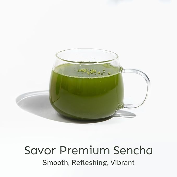 Yu Tea Organic Sencha Green Tea Powder 100 Servings | Rich in Antioxidants EGCG &amp L-Theanine | Pure Japanese First Harvest Leaf | Low Caffeine &amp Unsweetened | Resealable Pouch 2.65 oz