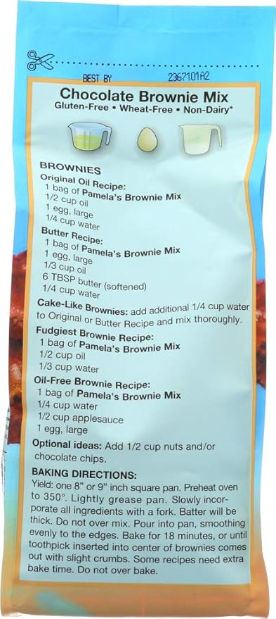 Pamela's Chocolate Brownie Mix Gluten Free 12x 16 Oz