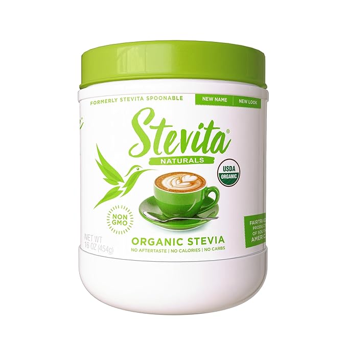 Stevita Organic Stevia - 16 oz - Stevia &amp Erythritol All-Natural Sweetener No Calories - USDA Organic Non-GMO Vegan Keto Paleo Gluten Free - 908 Servings