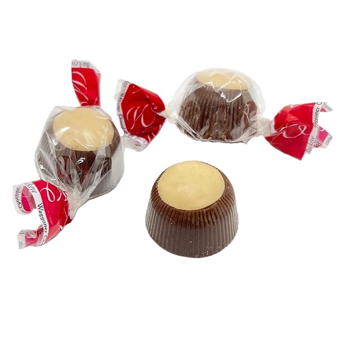 Ohio Made Waggoner Chocolate Buckeyes Milk Chocolate &amp Peanut Butter Candy Bulk (Milk Chocolate 2 lb. Bulk Bag)