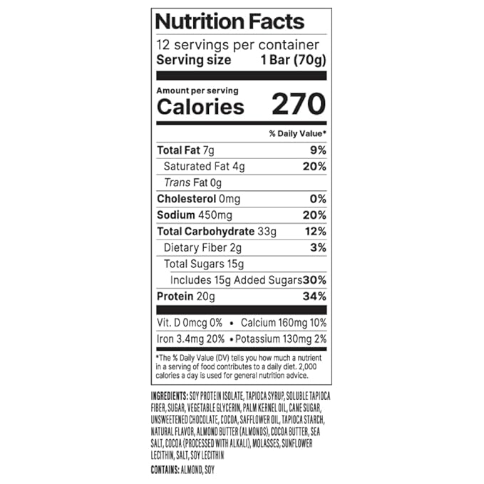 PROBAR - PROTEIN Bar Cookie Dough Non-GMO Gluten-Free Healthy Plant-Based Whole-Food Ingredients Natural Energy (12 Count)