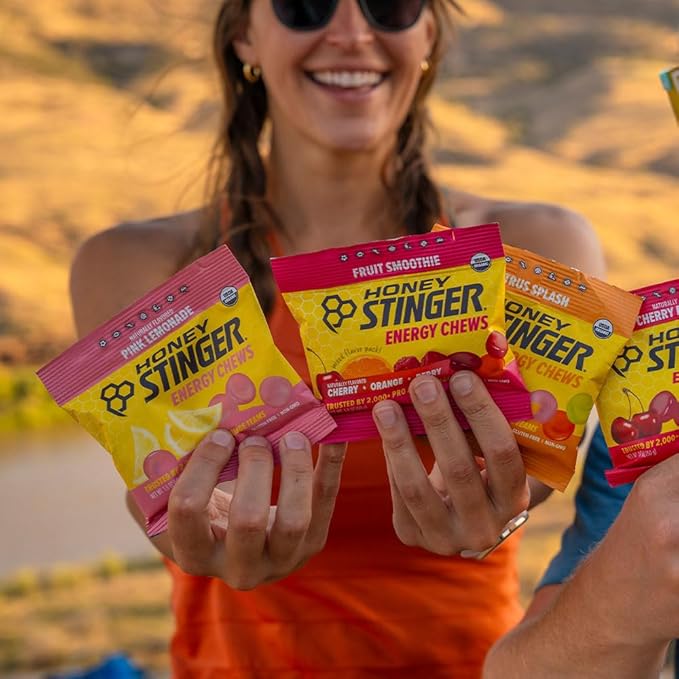 Honey Stinger Organic Energy Chew Variety Pack of 12 4 Pack Each of Fruit Smoothie Citrus Splash and Pink Lemonade Gluten Free &amp Caffeine Free Energy Chews for Exercise Endurance and Performa