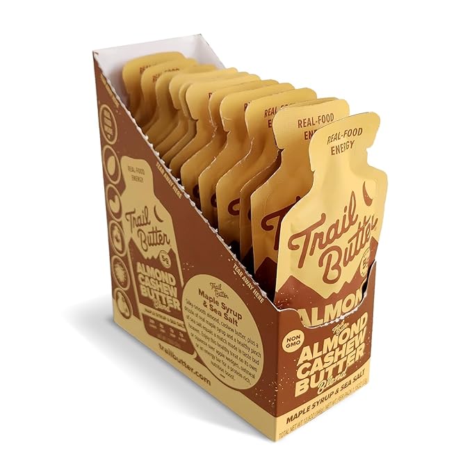 Trail Butter Lil’ Squeeze Nut Butter Energy Pouches 1.15oz (12-Pack) – Real Food Endurance Fuel Protein Snack for Hiking Running Cycling &amp Travel – 5g of Protein per Pouch – Maple Syrup &amp