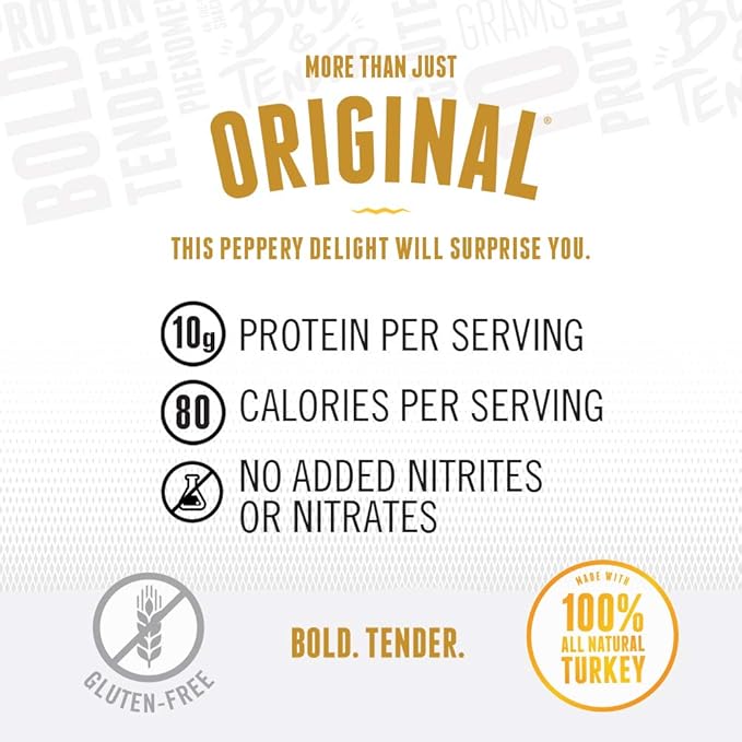 Perky Jerky Antibiotic Free Turkey Original 2.2 ounce bags (Pack of 8)