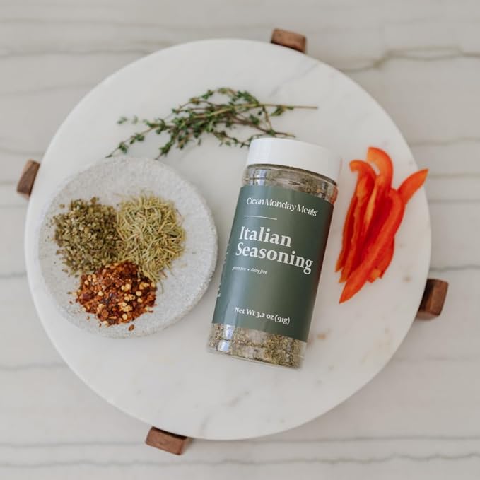 Clean Monday Meals Italian Seasoning Mix | Gluten Free Dairy Free Non-GMO | Herb Blend for Pasta Sauces Roasts &amp Meal Prep | Aromatic Clean Label Spice Mix | 12 oz