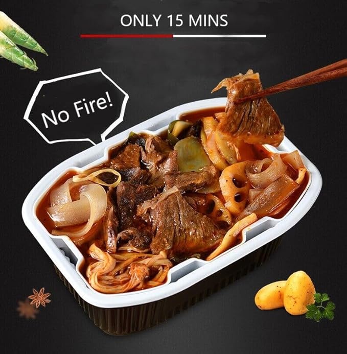 Moxiaoxian Self Heating Hot Pot no Electric Self Cooking Sichuan soup base instant noodles (Hot Pot [Mildspicy] BOX OF 6)