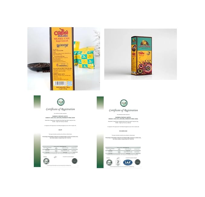 Luwak Coffee Civet weasel ca Phe Rang Xay Chon Sanh Dieu Vietnam Lion Cafe 500gr