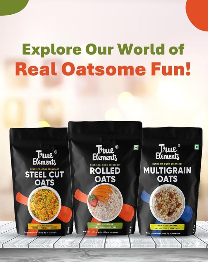 True Elements Rolled Oats 1.2kg - Oats Breakfast Healthy Food 100% Wholegrain