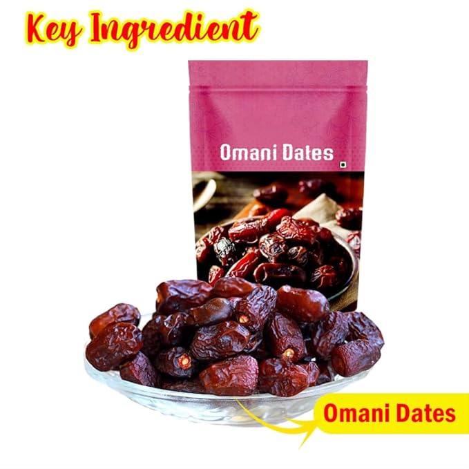 Premium Dates (Omani Dates/KhajoorSoft And Chewy Texture Khajur | Khajoor | No Preservatives | No Added Sugar | Rich in Iron Fibre &amp Vitamins - 200g