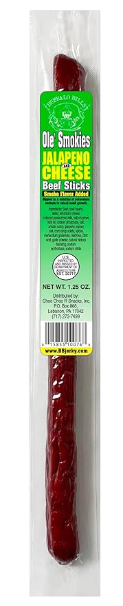 Buffalo Bills Jalapeno &amp Cheese Ole Smokies - 15 Wrapped Beef Sticks Per Tub