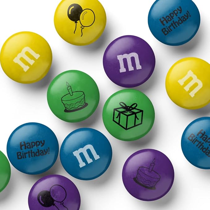 M&ampM’S WORLD Milk Chocolate Birthday Candy - 2lbs of Bulk Candy for Birthday Party Party Favors Goody Bag Stuffers and More