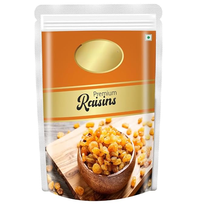 100% Pure Premium Golden Raisins Seedless Green kishmish/Dried Grapes kismis | Dry fruits Raisin | Healthy Sweet Treats| Nutritious Rich in Iron &amp Vitamin B - 200gm