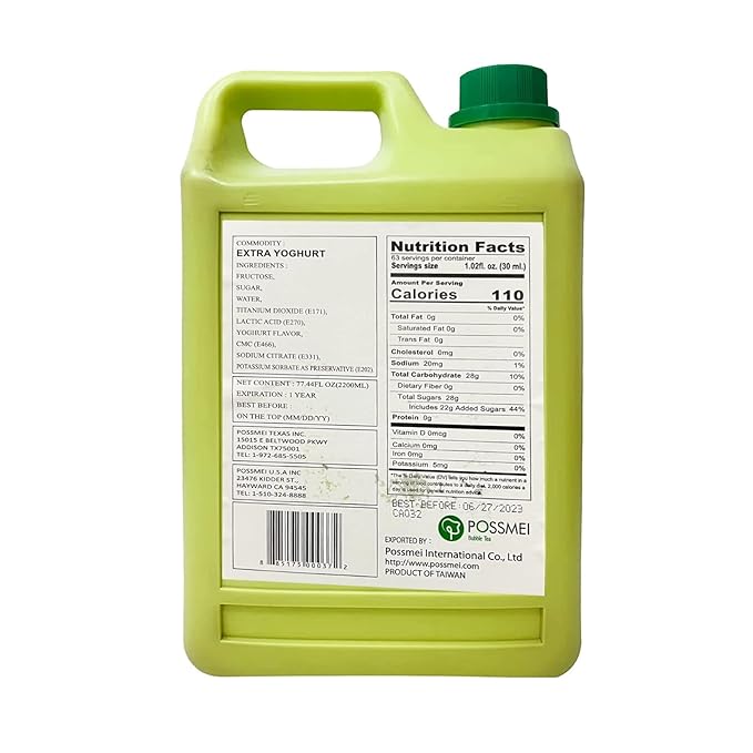 Possmei Extra Yoghurt Flavored Syrup 5.5 Pound Plastic Jar 1 Pack