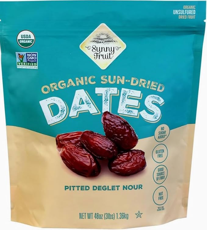 ORGANIC Pitted Dates 48oz Bulk Bag (3 lbs) | NO Added Sugars Sulfurs or Preservatives | NON-GMO