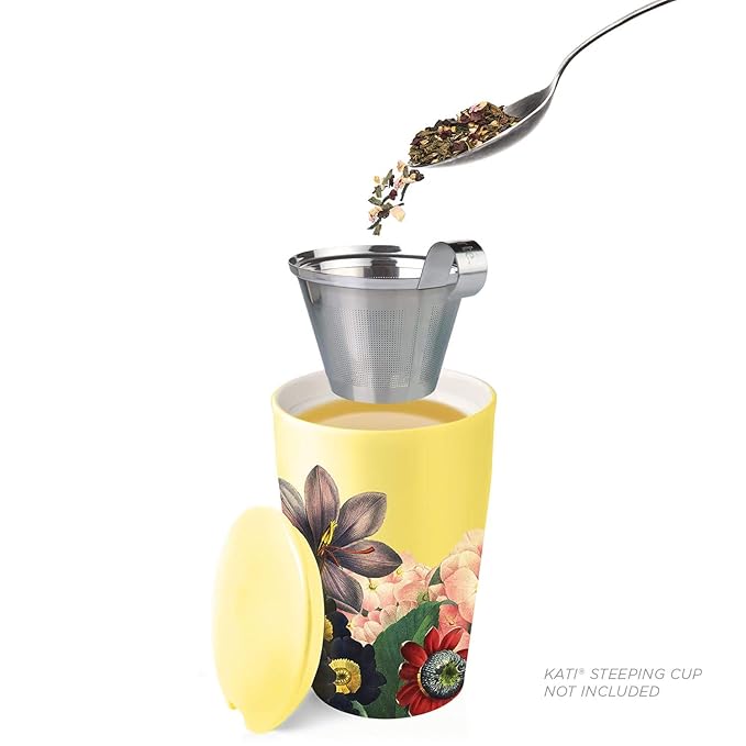 Tea Forte Vanilla Rose Premium Organic Loose Leaf Caffeinated White Tea Blend Canister Makes 35-50 Cups