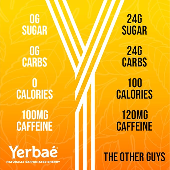 Yerbae Energy Seltzer - Variety Refresh Pack 0 Sugar 0 Calories 0 Carbs Energized by Yerba Mate Plant-Based Healthy Alternative to Coffee and Sugary Sodas 12oz cans (12 Pack)