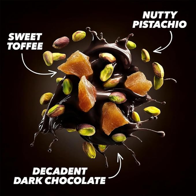 Dark Chocolate Toffee Pistachios - No-Shells Gourmet Nut Candy Snack 8 oz Total Resealable Bag Premium Pistachio Treat Protein &amp Fiber Rich Perfect for Gifting or On-the-Go (Chocolate Toffee)