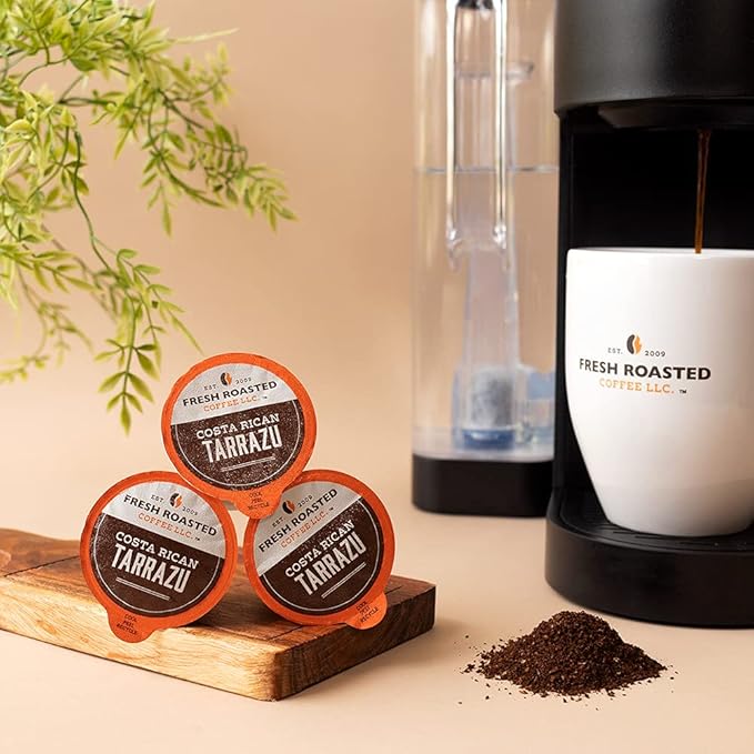 Fresh Roasted Coffee Costa Rica Tarrazu Medium Roast 72 Pods for K Cup Brewers