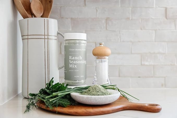 Clean Monday Meals Ranch Seasoning Mix | Gluten Free Dairy Free No Artificial Additives | All-Purpose Ranch Powder for Dips Dressings Veggies &amp Meal Prep | 2-Pack 11 oz