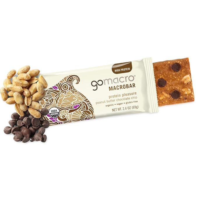 GoMacro MacroBar Mini (0.90 Ounce Bars 24 Count) and MacroBar (2.4 Ounce Bars 12 Count) Organic Vegan Snack and Protein Bars Bundle - Peanut Butter Chocolate Chip