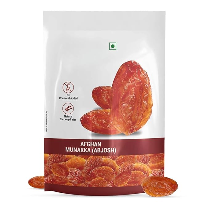 Raisin (Abjosh) 100% Natural &amp Gluten-Free | Munakka Dry Fruit | Rich in Fiber Iron Calcium &amp Boosts Immunity | Delicious &amp Healthy Snacks -200 gm