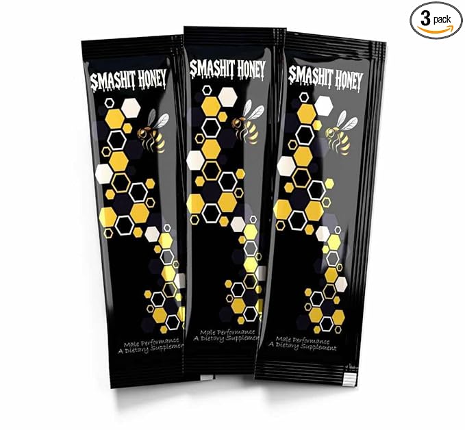 Smashit Honey Packs – 20g Sleeves/Sachets | Individual Honey Packets with Pure Honey &amp Bee Pollen | Raw Honey &amp Royal Jelly Blend | Travel-Friendly Single Serve Sachets (Pack of 3)