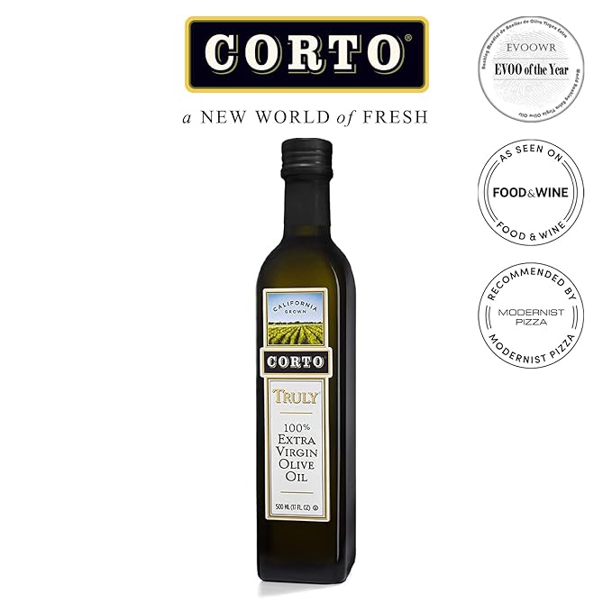 Corto TRULY® | 100% Extra Virgin Olive Oil | Floral Notes | Cold Extracted in State-of-the-Art Mill | Straight from Official Corto Olive Groves &amp Oil Producer | 500 mL