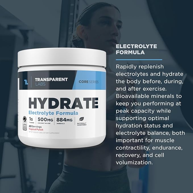 Transparent Labs Grass-Fed Whey Protein Isolate (30 Servings Strawberry Milkshake) &amp Hydrate Electrolytes Powder (40 Servings Peach Mango)