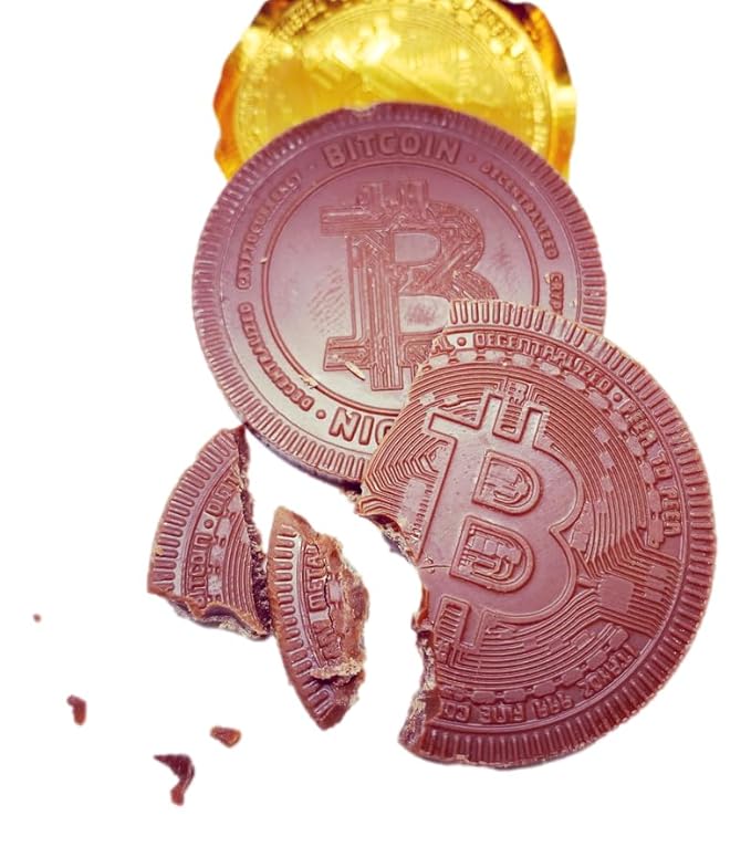 Bitcoin Chocolate Coins – 3 lb Bulk Box 240 Belgian Milk Chocolate Coins in Gold Foil – Kosher OUD Crush-Proof Packaging – Crypto Gift – Foiled Again!