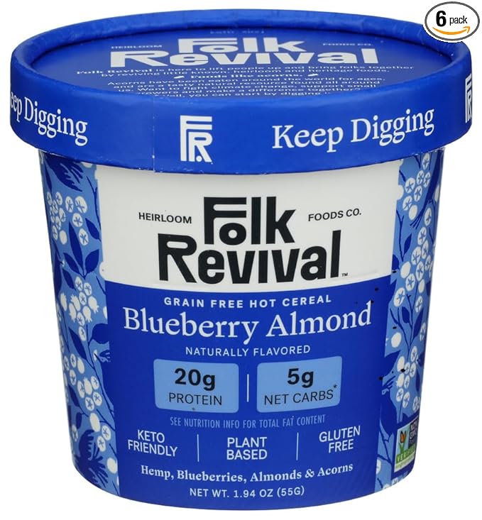 Folk Revival Cereal Hot Blueberry Almond 1.94 oz (Pack Of 6)