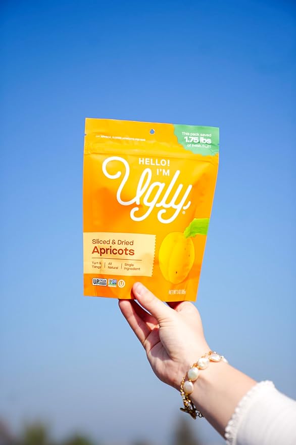 Hello! I’m Ugly Diced and Dried Apricots No Sugar Added Unsulfured Dried Apricots Upcycled California Produce Soft Fruit Snacks for Snacking and Baking 10 lbs