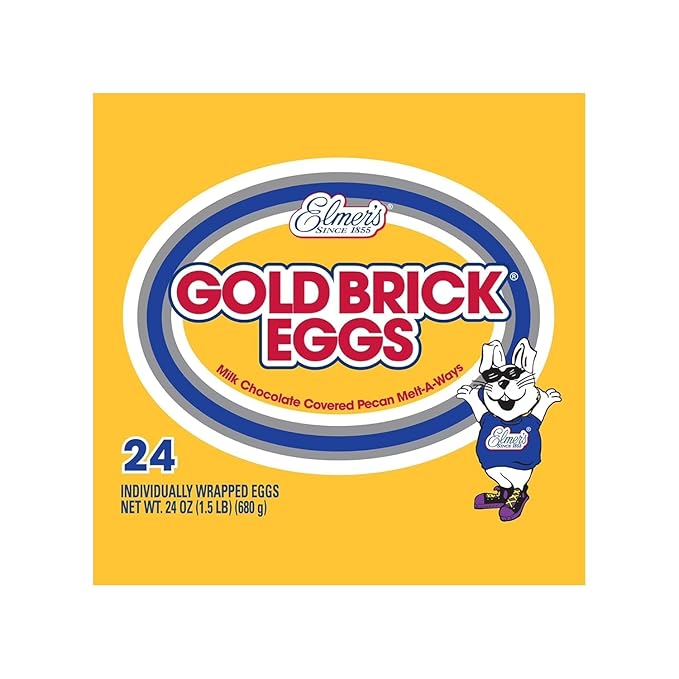 Elmer Chocolate Egg Variety Pack of 18-6 of Each - Gold Brick Heavenly Hash and Pecan Eggs - Classic Easter Treats For the Whole Family
