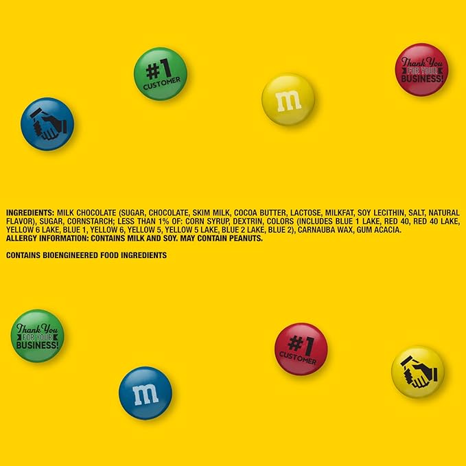 M&ampM’S WORLD Pre-Designed Customer Focus Milk Chocolate Candy-5lbs of Bulk Candy in Resealable Pack for Customer Thank You GiftsTrade ShowsBusiness MeetingsClient Thank You &amp Customer Apprec
