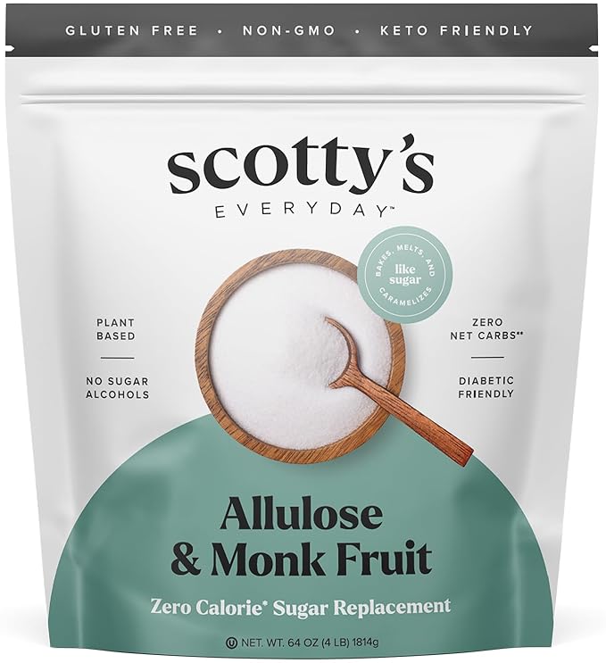 Keto Pancake &amp Waffle 1g Carb Mix 9.8oz 3-Pack and Allulose &amp Monk Fruit Zero Calorie Sugar Replacement 4lb Bundle