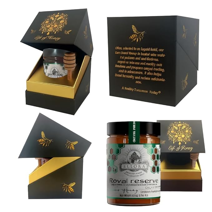 Ellora Farms Organic &amp PDO Raw Greek Honey Bundle – Wild Thyme &amp Pine+Thyme Raw Unfiltered Gift Pack - 2×450g