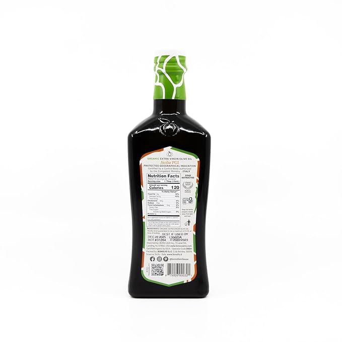 Bono Sicilian Extra Virgin Olive Oil | Organic | Sicilia PGI | 100% Italian Extra Virgin Olive Oil 16.9 oz