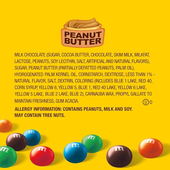 M&ampM'S Peanut Butter Chocolate Candy 5.1-Ounce Bag (Pack of 12)