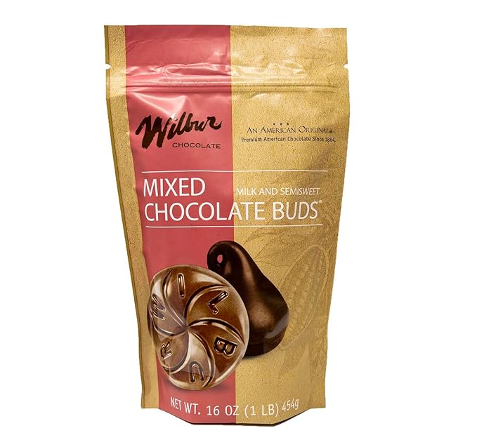 Wilbur Buds Dark Semi Sweet Chocolate &amp Milk Chocolate (8 oz. of each) 1 lb. # 19034
