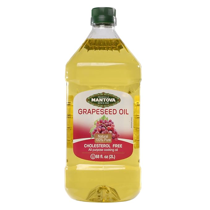 Mantova 100% Pure Grapeseed Oil 68 oz Pack of 1 Product of Italy Keto and Vegan Friendly Gluten Free