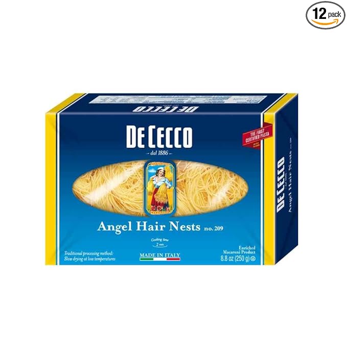 De Cecco Pasta Dececco Enriched Macaroni Angel Hair Pasta 08. 8 Ounce -- 12 per case.