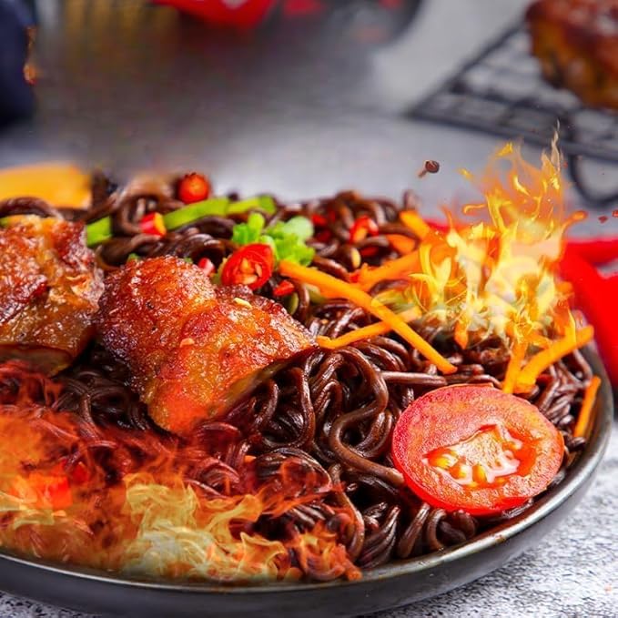 Ghost Pepper Noodles Spicy Dry Mixed Noodles 80g/barrel 1 Million Spiciness Black Noodles Hot Pepper Spicy Instant Dry Mixed Noodles Super Spicy Instant Noodles Cup Noodles (10 buckets)