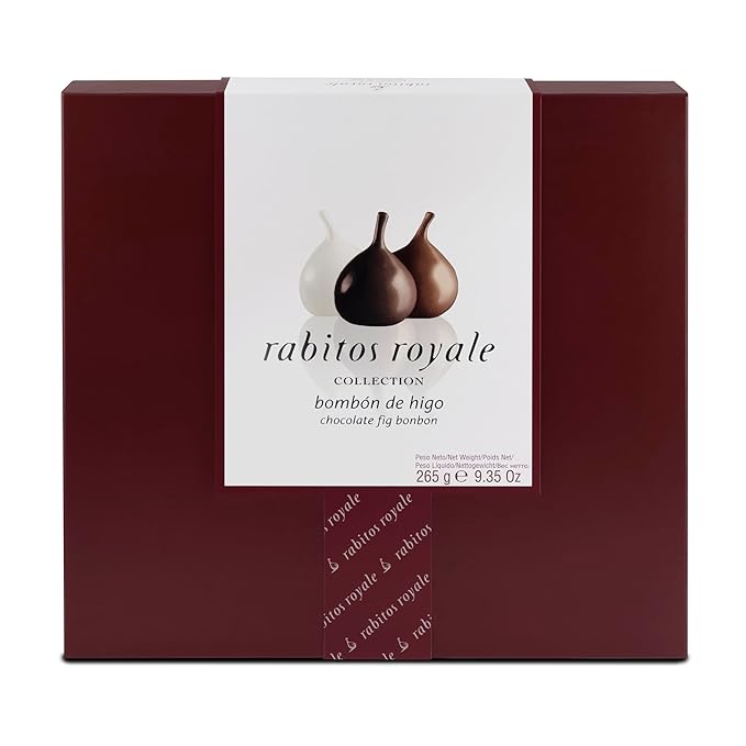 Rabitos Royale – 15 Piece Dark Milk &amp White Chocolate Covered Fig Bonbons Gift Box (9.35oz / 265g)