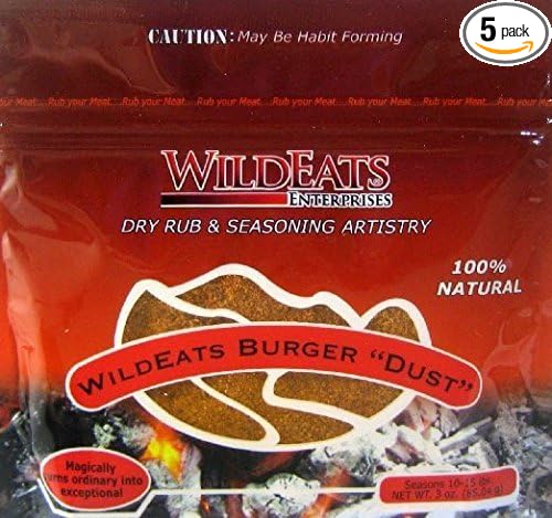 WildEats Burger Dust Dry Rub &amp Seasoning 3 oz (5 Pack)