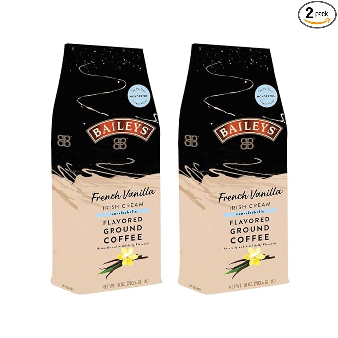 Irish Cream Flavored Ground Coffee 10oz Bags 2-pack (French Vanilla)