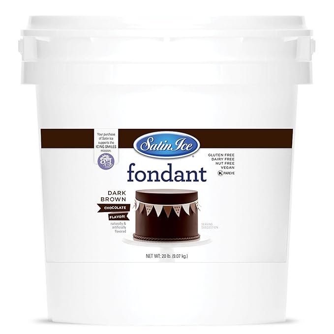 Satin Ice Fondant for Cake Decorating Dark Chocolate (20 Pound)